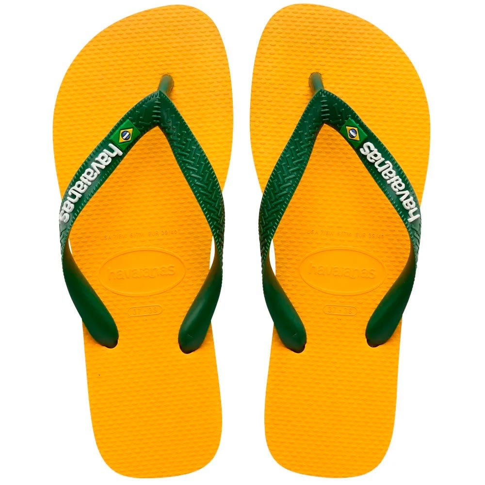Havaianas Brasil Logo 1740 Amarelo Pop 33-40 Com 12 Pares