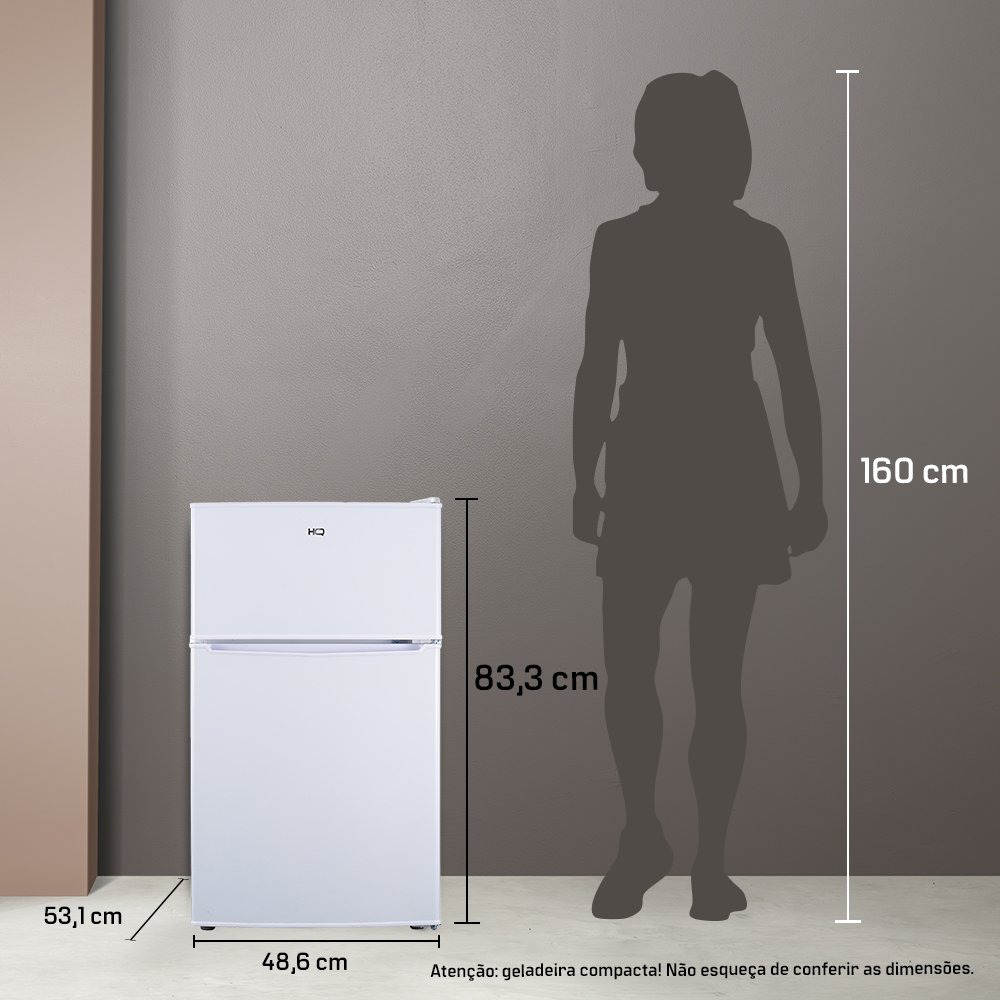 Frigobar Refrigerador Compacto Hq Defrost 90 Litros Branco Hq-90Rdf 220V