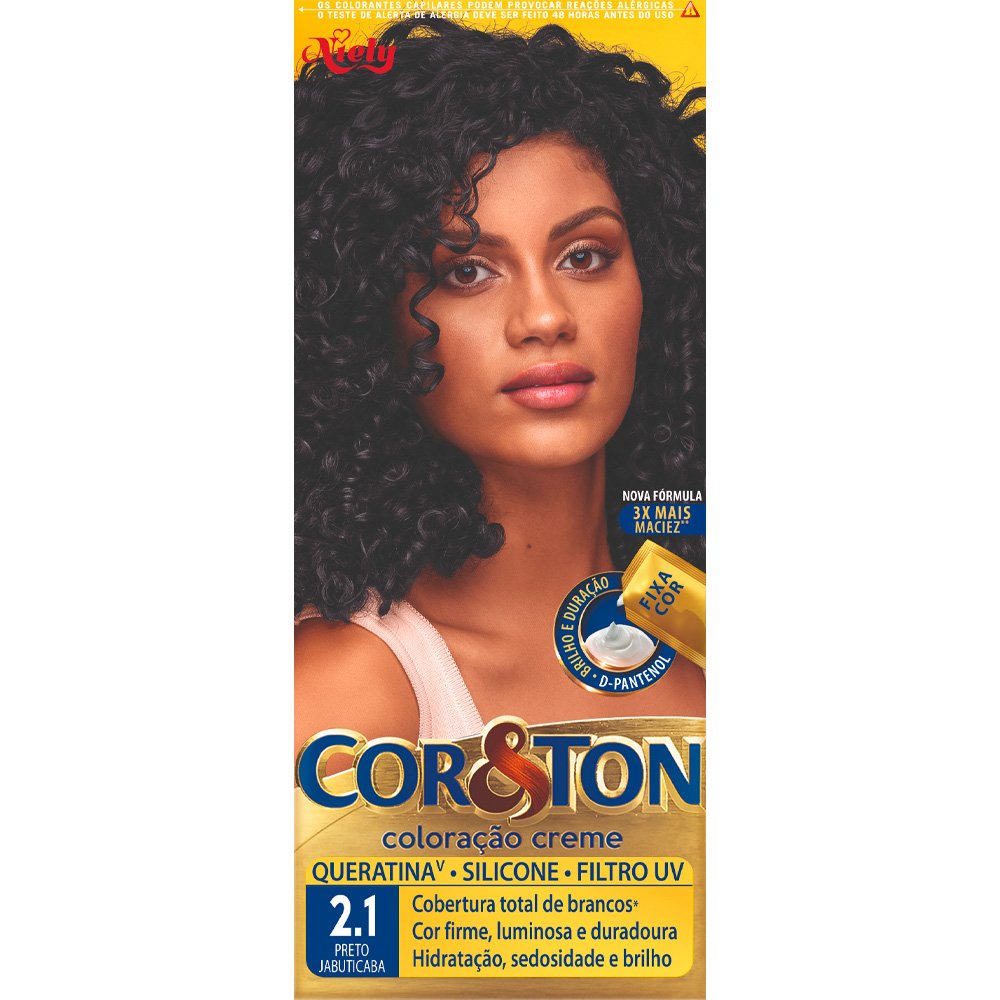 Tintura Cor & Ton Mini Kit 2.1 Preto Jabuticaba