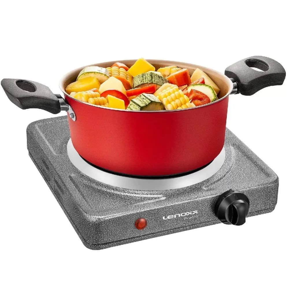 Fogão Elétrico de Bancada Lenoxx 1 Boca Pratic Grafite PFE351 ¿ 127 Volts