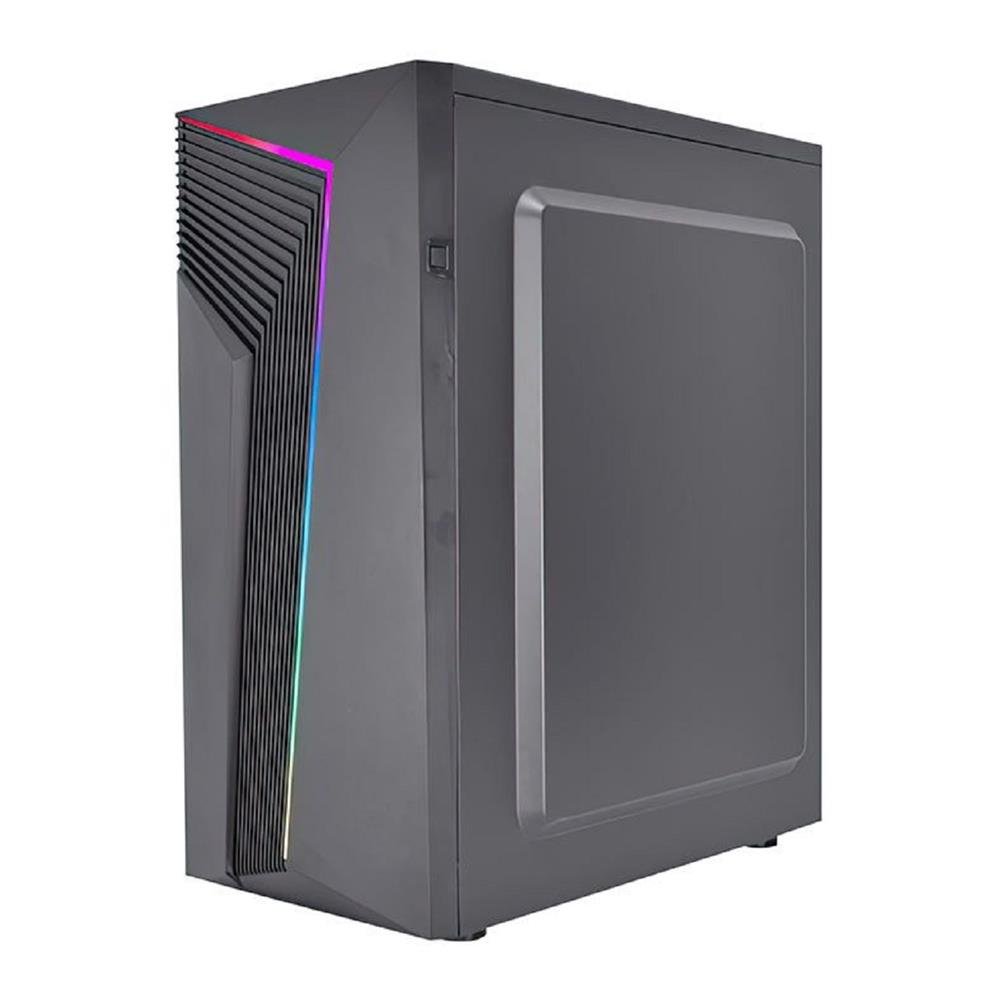 Gabinete Gamer K-Mex Cg-Xxaa, Rgb, Mid Tower, Lateral De Vidro, Preto