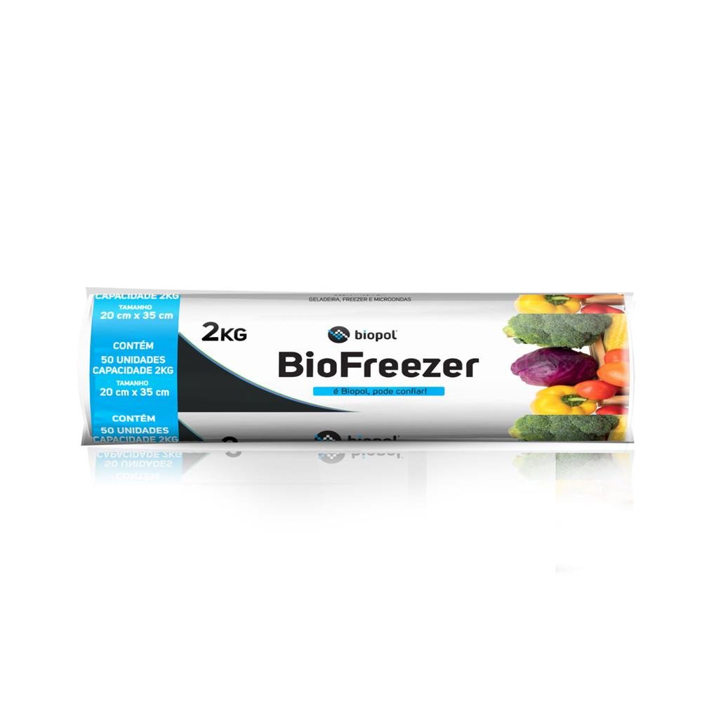 Bobina Plastica Biofreezer 2kg 20x35cm com 50 sacos