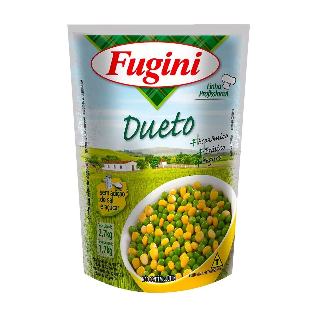 Dueto em Conserva Fugini Sachê 1,7kg - Embalagem com 6 Unidades