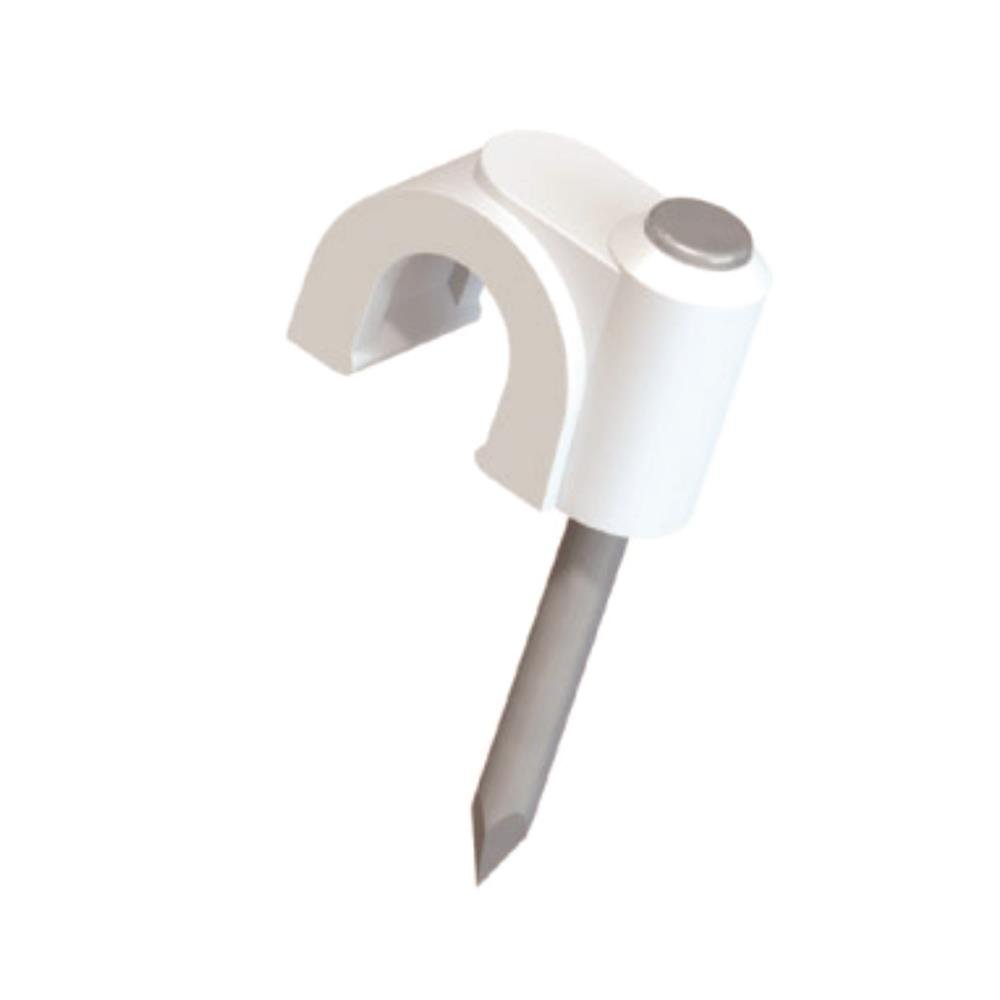 Grampo Rifixa Branco Para Cabo Coaxial 16mm Prego Galvanizado com Cartucho Com 35 Pacotes de 15 Peças Cada Ribeiro