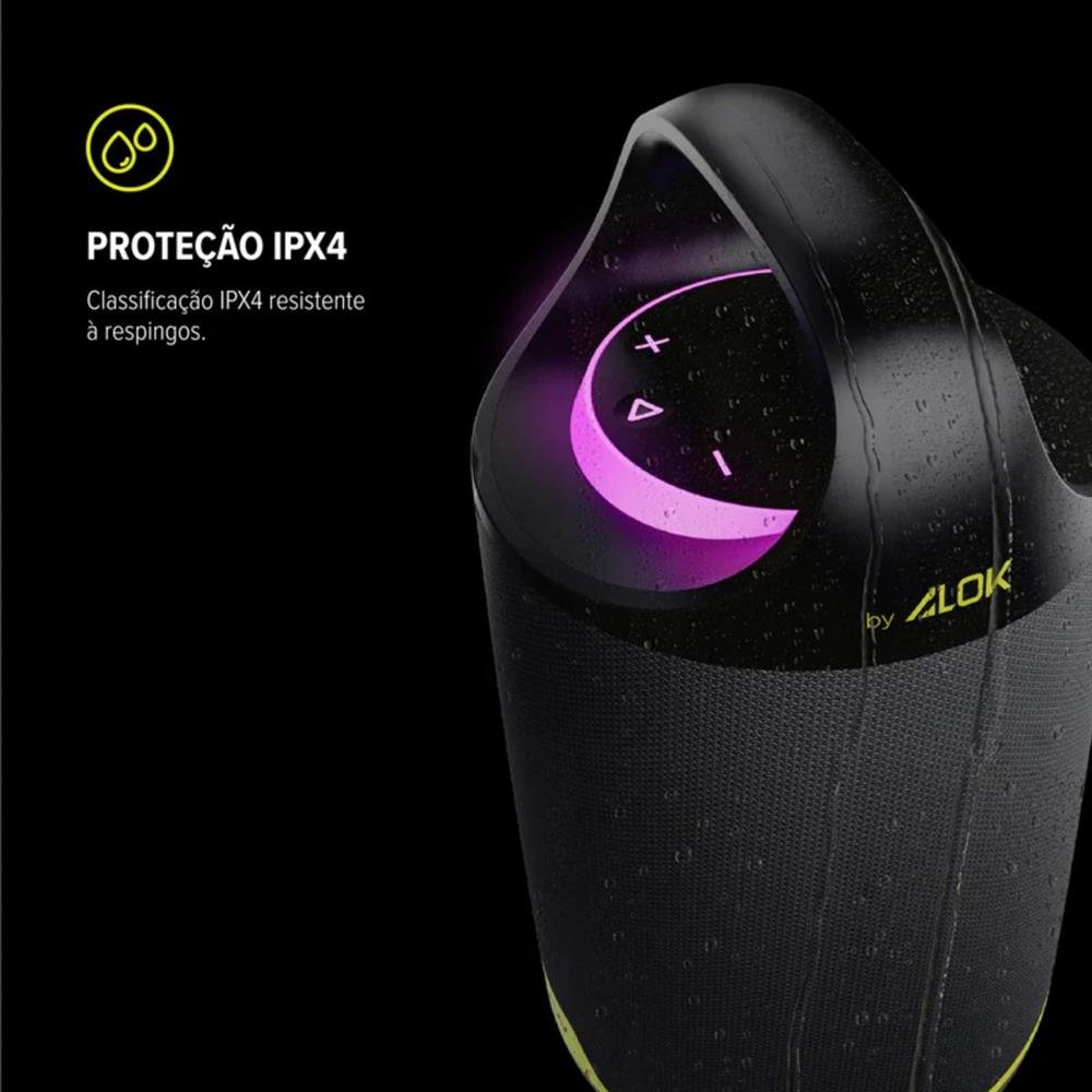 Caixa De Som Bluetooth Sem Fio Waaw By Alok Boom 200 80w Rms