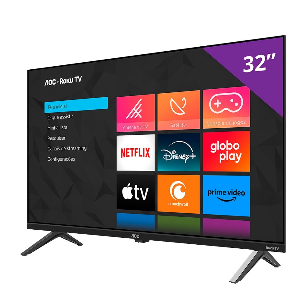 Smart TV LCD Led 32" AOC 32S5045/78G - DLED Ultra HD, Wi-Fi, Quad Core, Com 3 HDMI e 1 USB