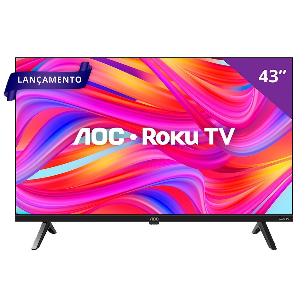 Smart TV LCD Led 43" AOC 43S5045/78G - DLED Full HD, Wi-Fi, Quad Core, Com 3 HDMI e 1 USB