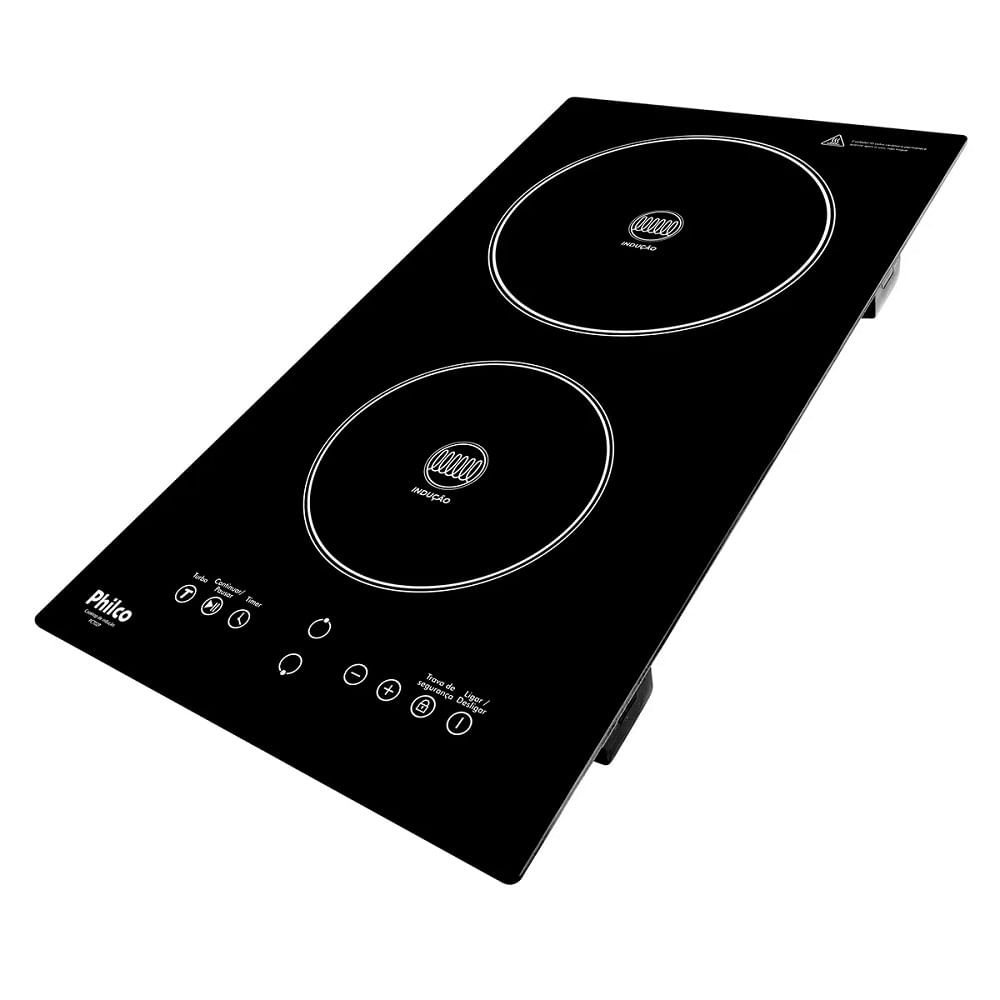 Cooktop de Indução Philco 2 Bocas 9 Potências Preto PCT02P ¿ 220 Volts