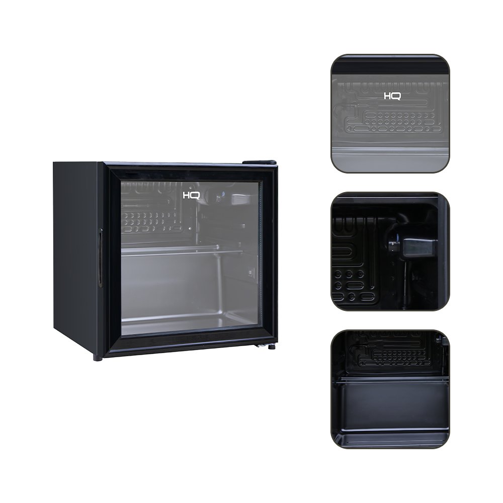 Frigobar Expositor Vertical HQ Vidro Duplo 50 Litros Preto HQ-50FBPV 127V