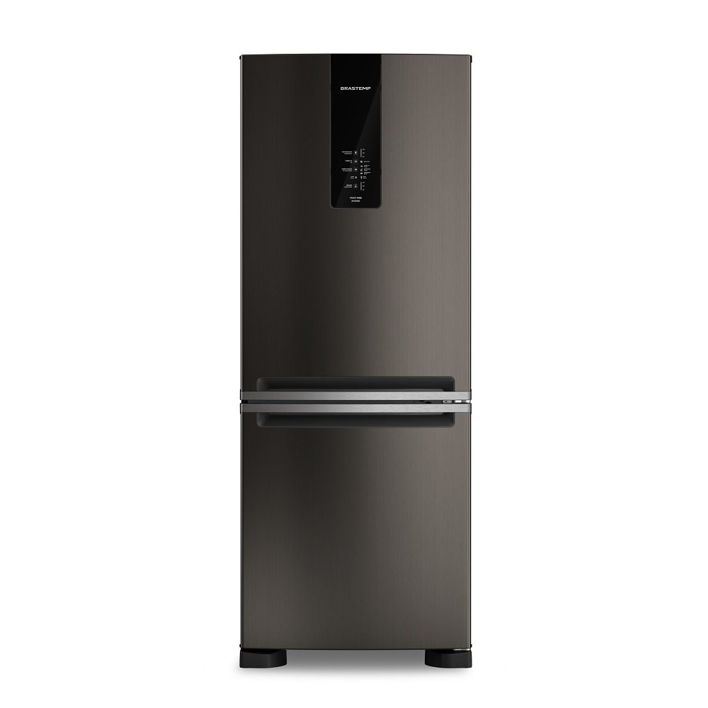 Geladeira Brastemp 447 Litros Frost Free Inverse Com Smart Flow E Fresh Box Black Inox Bre57fe - 220V