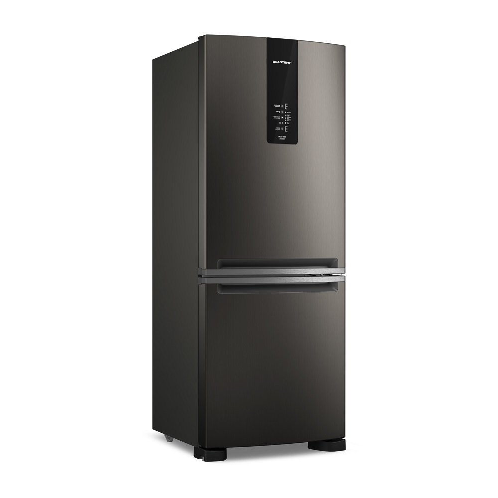 Geladeira Brastemp 447 Litros Frost Free Inverse Com Smart Flow E Fresh Box Black Inox Bre57fe - 220V