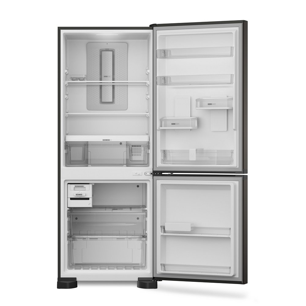 Geladeira Brastemp 447 Litros Frost Free Inverse Com Smart Flow E Fresh Box Black Inox Bre57fe - 220V