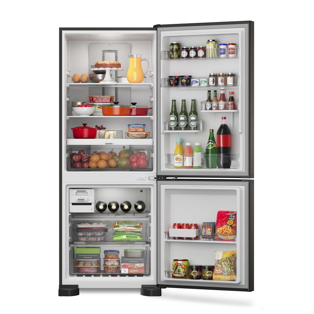 Geladeira Brastemp 447 Litros Frost Free Inverse Com Smart Flow E Fresh Box Black Inox Bre57fe - 220V