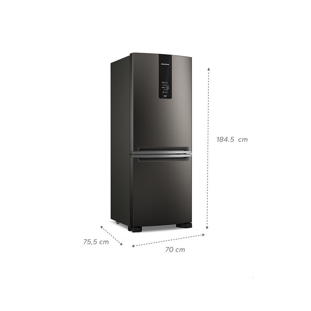 Geladeira Brastemp 447 Litros Frost Free Inverse Com Smart Flow E Fresh Box Black Inox Bre57fe - 220V