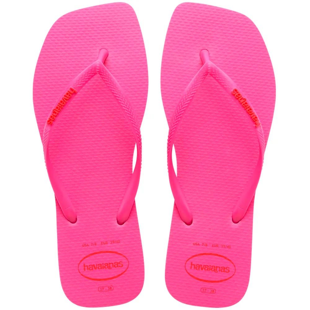 Havaianas Slim Square Logo Pop-up 5784 Rosa Flux 33-40 Com 12 Pares