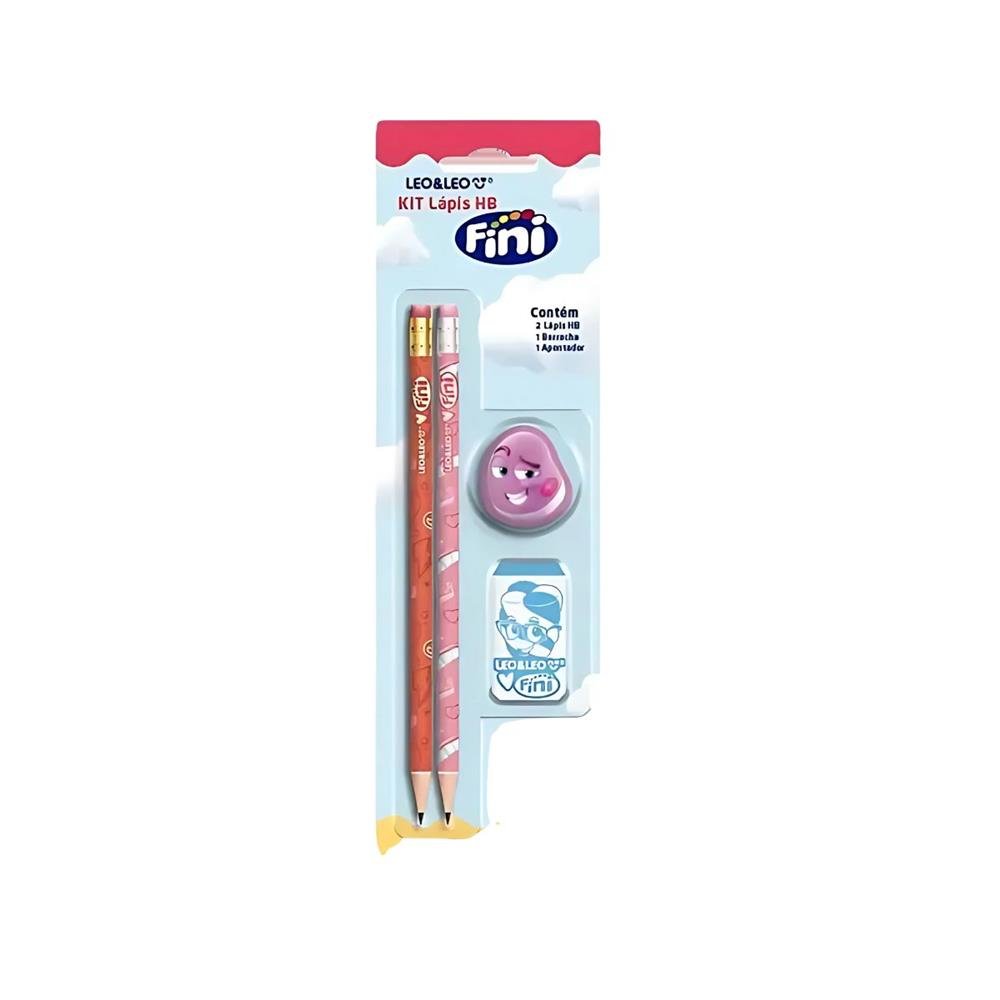 Kit Lapis Leo E Leo Fini 2 Lapis 1 Borracha 1 Apontador Ref 10330