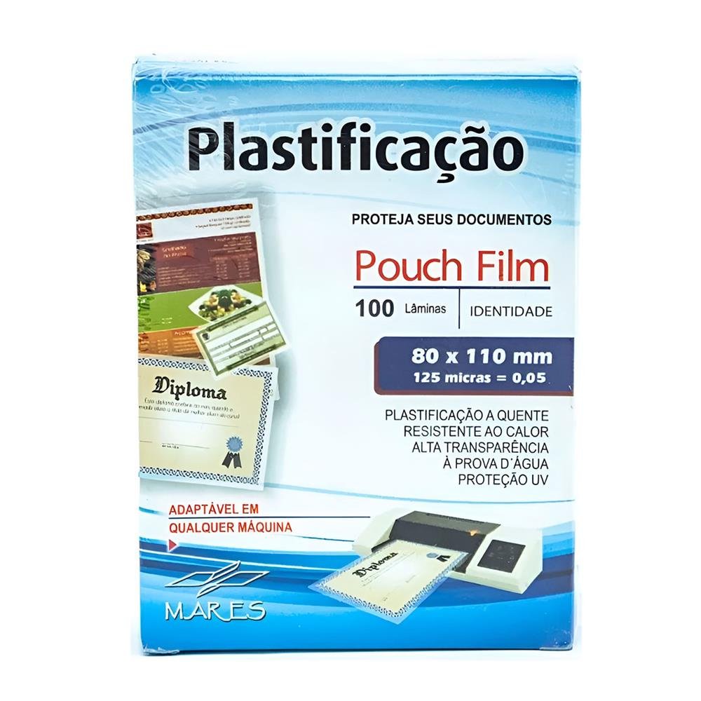 Plastico Para Plastificacao Mares Poich Film Identidade 80X110x0.5 Com 100 Unidades