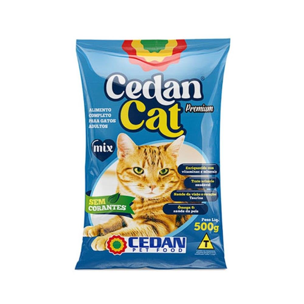 Ração Para Gato Cat Mix Sem Corante 500 G Cedan