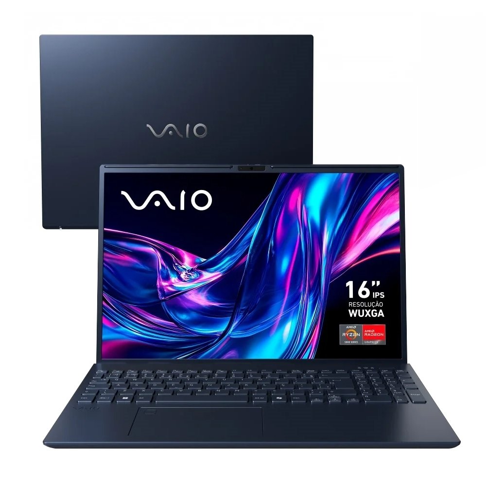 Notebook Vaio FE16 VJFE69F11X-B0611H Tela de 16" - Ryzen 5, 256GB, 16GB RAM, Linux, Cinza Grafite