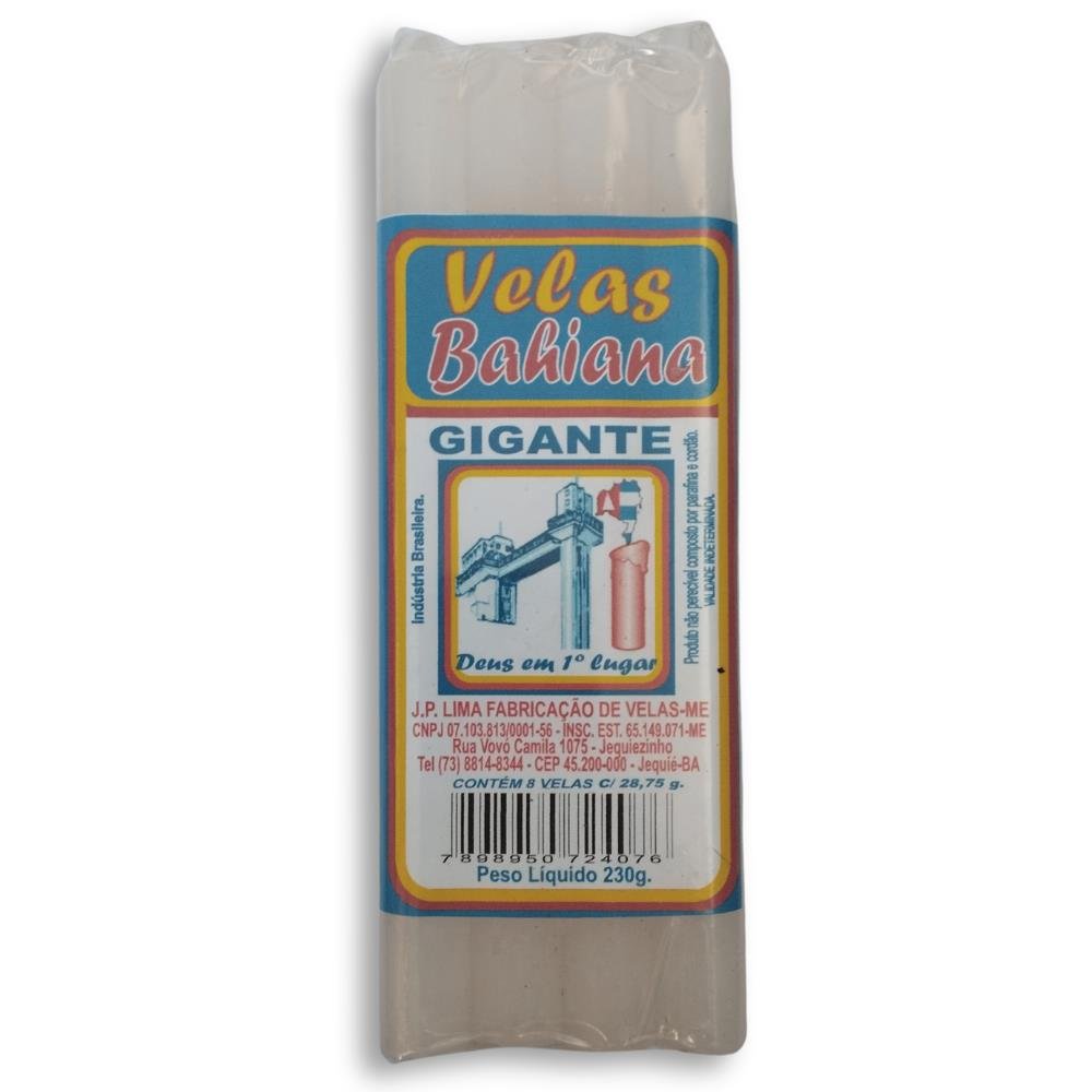 Vela Gigante Branca 230g 25x8 ¿ Velas Bahiana