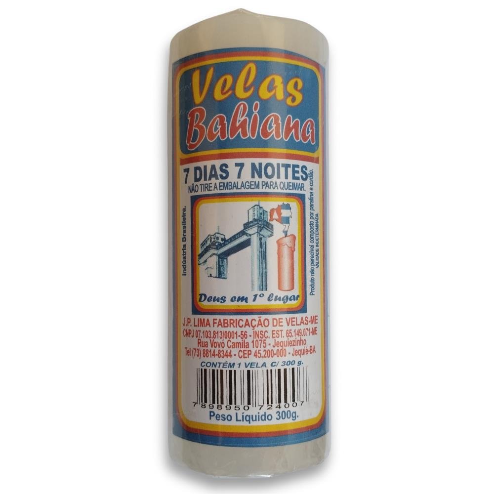 Vela 7 Dias Branca 300g 12x1 ¿ Velas Bahiana