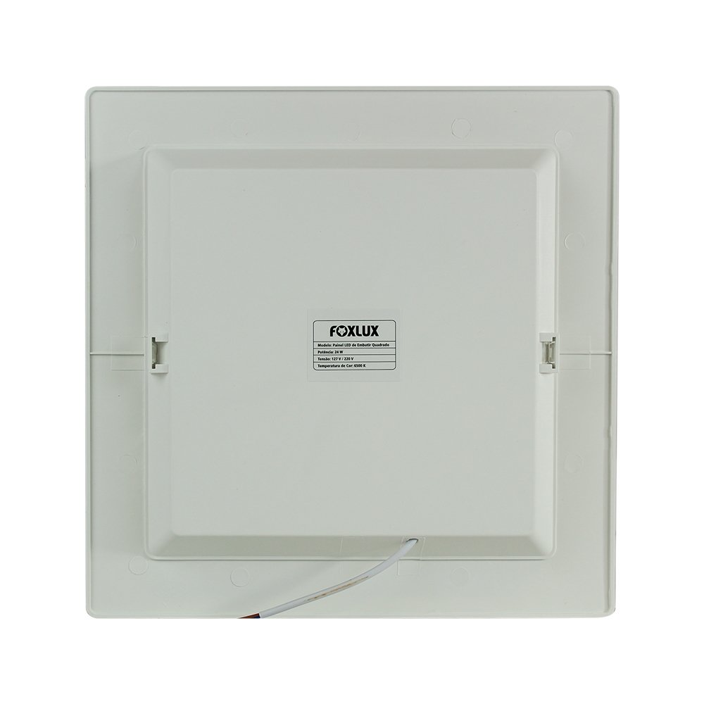 Plafon Painel LED Foxlux Plástico Quadrado Embutir 24W 29cm 6,5K