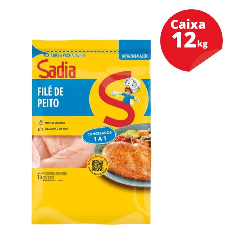 Filé de Peito de Frango Congelado Sadia Zip Caixa 12kg