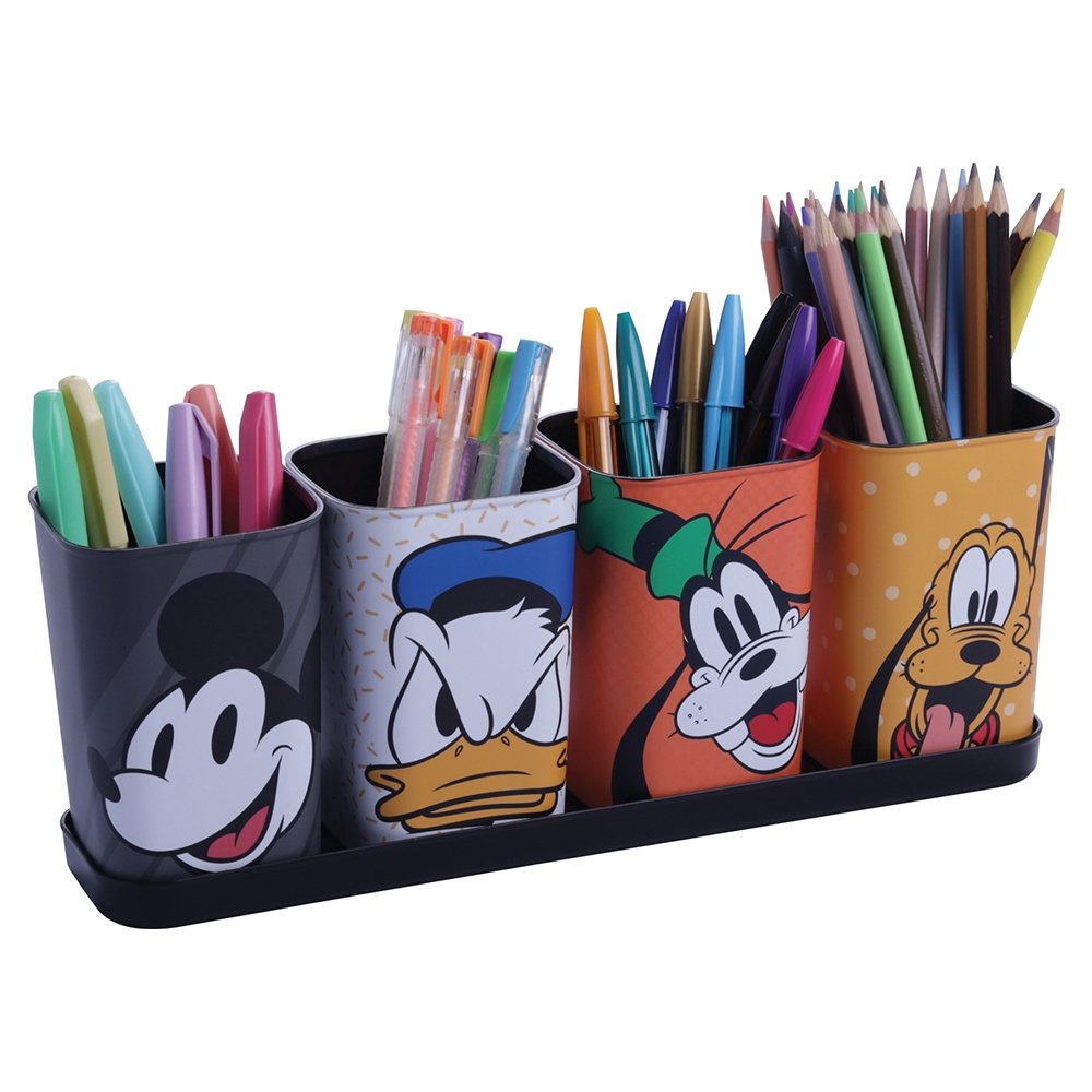 Porta Objetos Plasútil Mickey e Amigos - Embalagem com 5 Peças