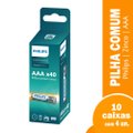 Pilha Philips Comum Zinco Palito AAA R03L40TF/59 Torre - 10 Embalagens com 4 Unidades