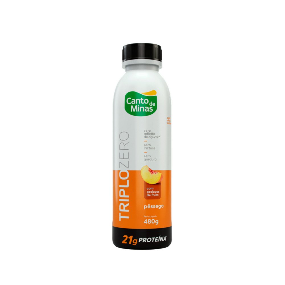 Iogurte Triplo Zero Proteico Pêssego garrafa 480g
