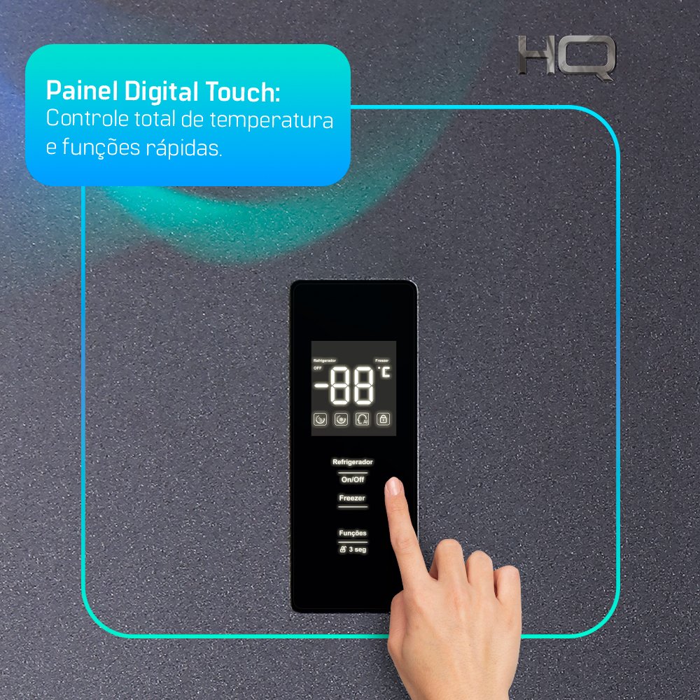Geladeira Refrigerador HQ Frost Free Inverter Multidoor 426 Litros Prata HQ-426MDFF 127V