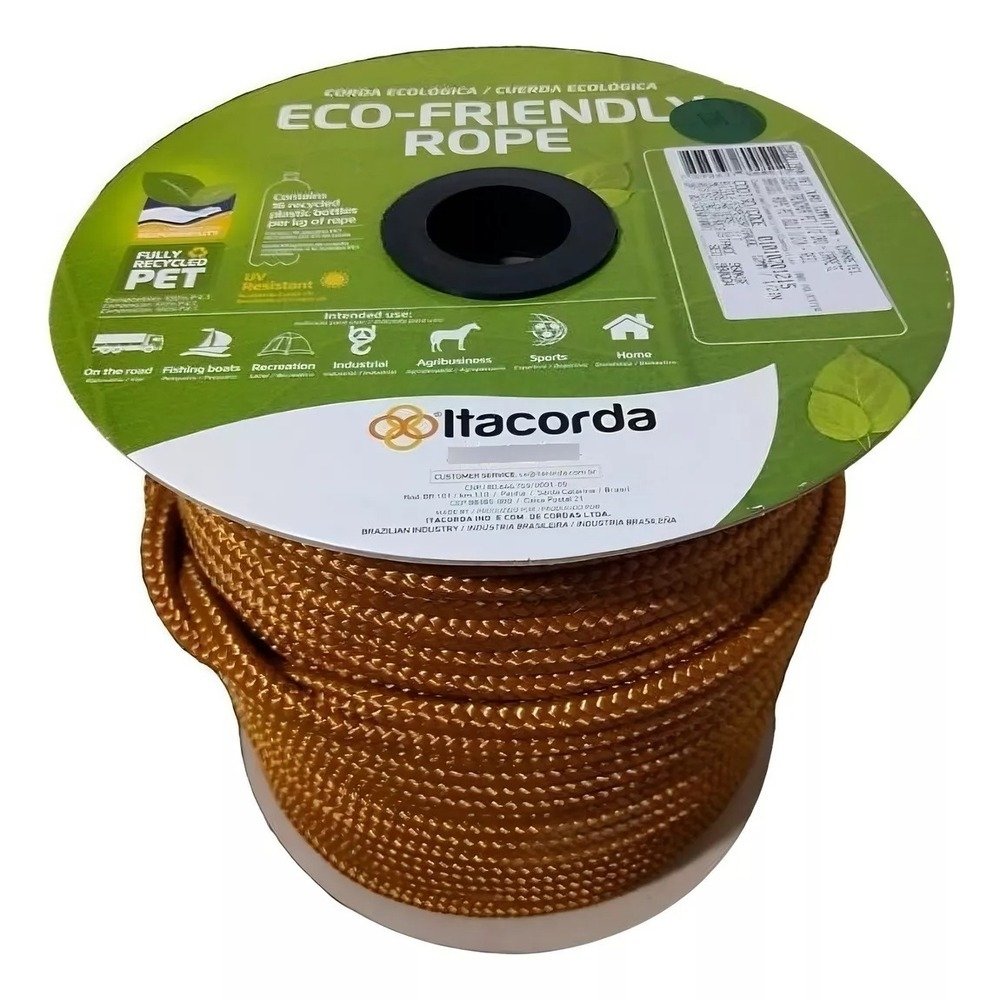 CORDA TRANCADA PRATIK PET CARRETEL 3MMX595M OURO
