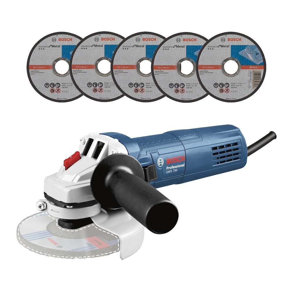 Esmerilhadeira Angular Bosch GWS 700 710W 220v + 5 Discos Inclusos