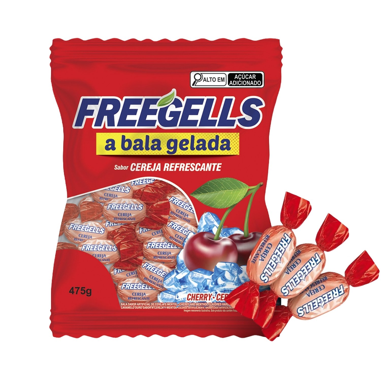 Bala Freegells Cereja 475g