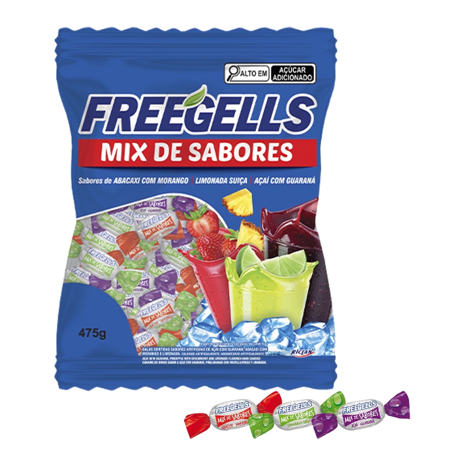 Bala Freegells Mix de Sabores 475g
