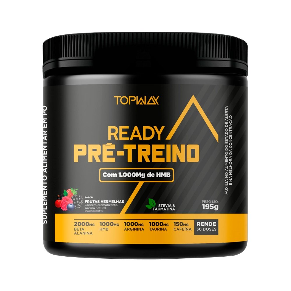 Pré Treino Topway Ready com Cafeína e Frutas Vermelhas 195g