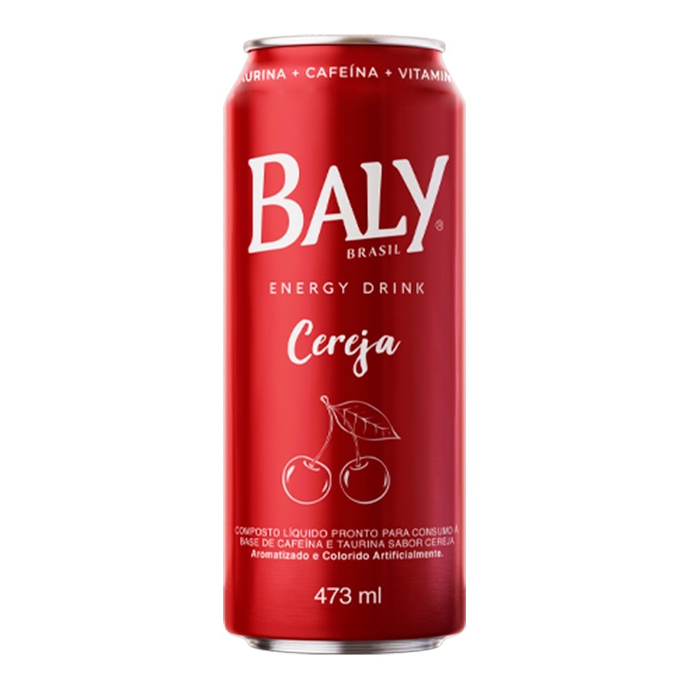 Energético Baly Cereja Lata 473ml - Embalagem com 6 Unidades