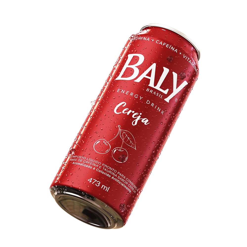 Energético Baly Cereja Lata 473ml - Embalagem com 6 Unidades