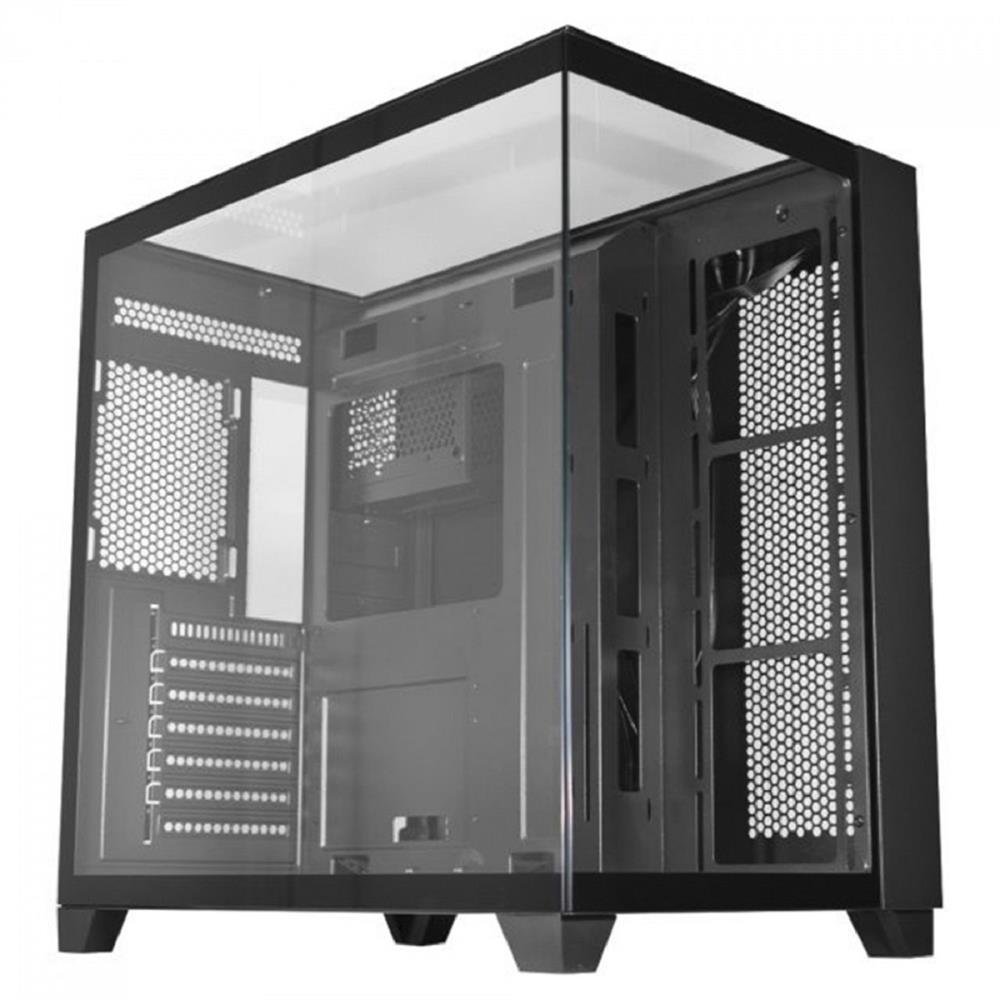 Gabinete Gamer K-MEX Tiger Shark, Aquario, Mid Tower, Vidro Temperado, ATX, Fan 120mm, Sem Fonte, Preto