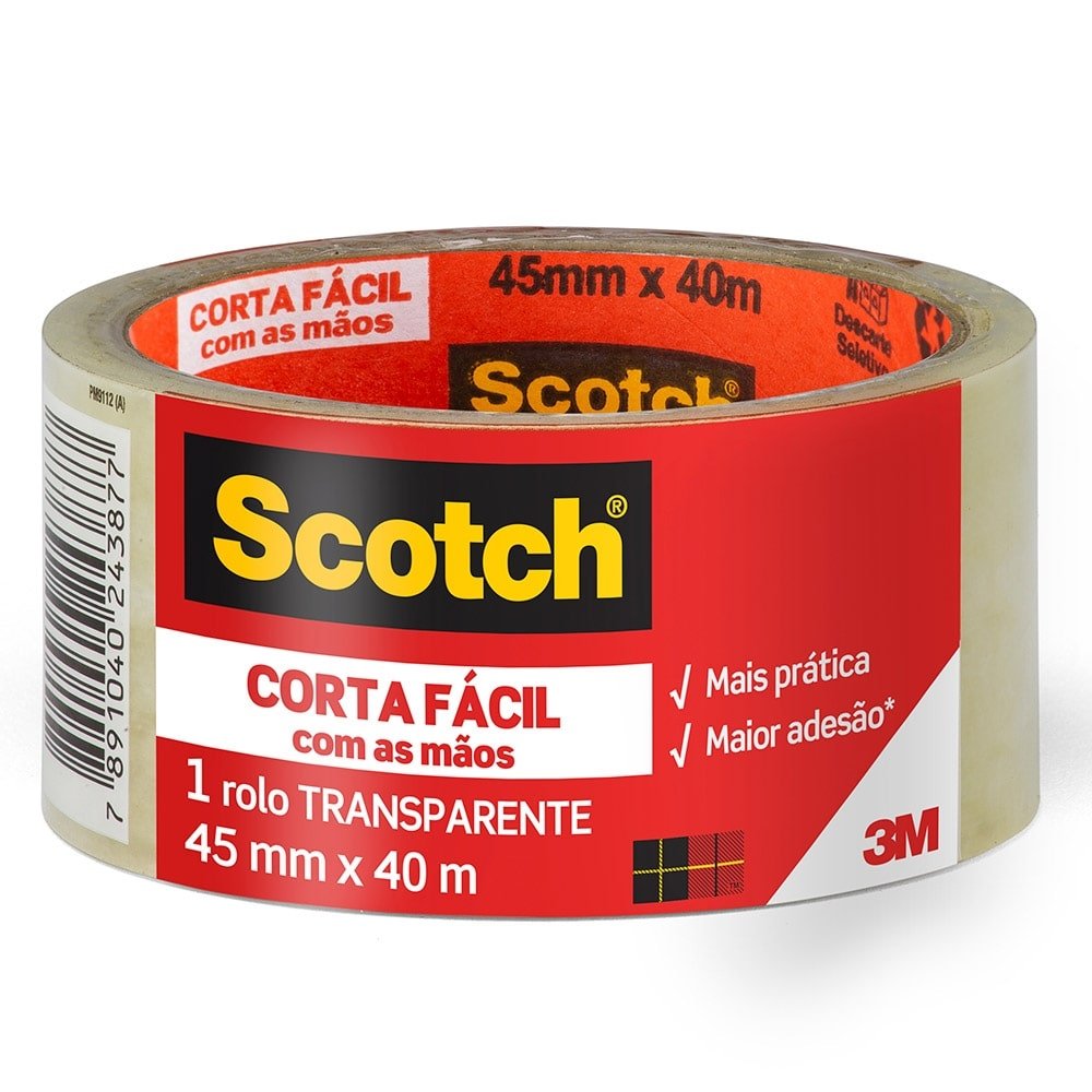 Fita Adesiva Empacotadora Transparente 45Mmx45m 1X4 Unidades Scotch Brite