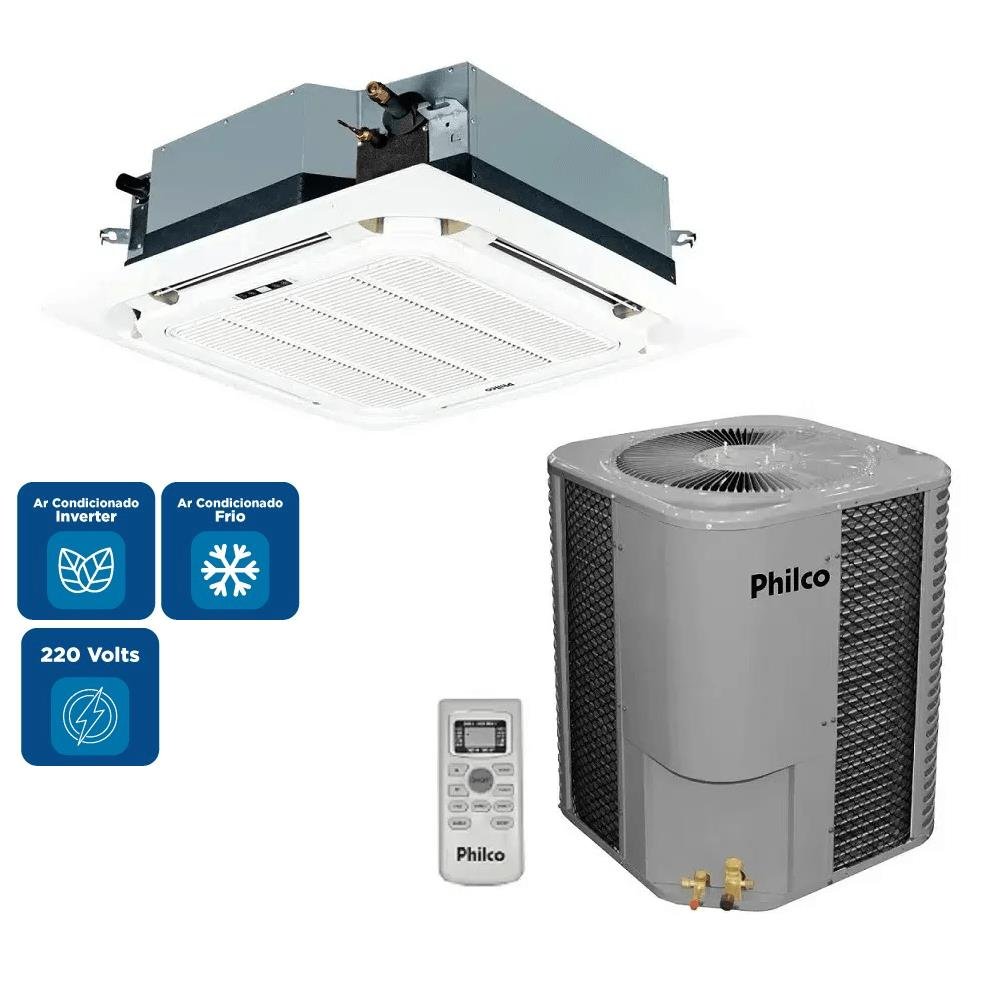 Ar Condicionado Split Cassete 4 Vias Inverter Philco 36000 BTU/h Frio Monofásico PAC36000ICFM5 - 220 Volts