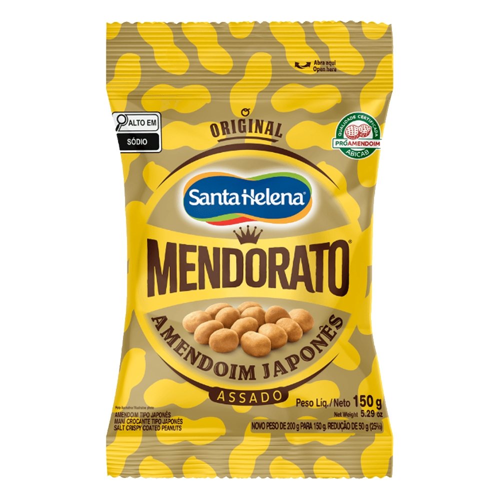 Amendoim Mendorato Santa Helena Tipo Japonês 150g - Embalagem com 24 Unidades