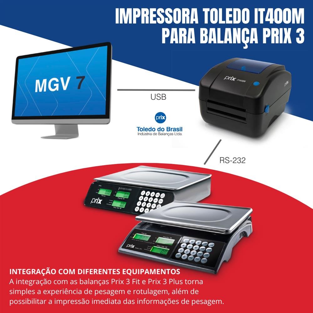 Impressora Termica Toledo Prix It400m