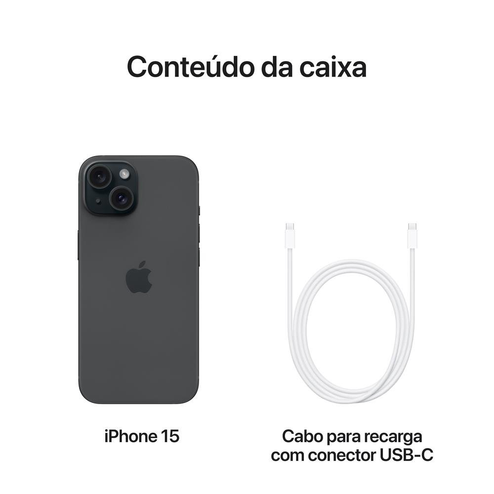 Telefone Celular Apple Iphone 15 256gb Preto