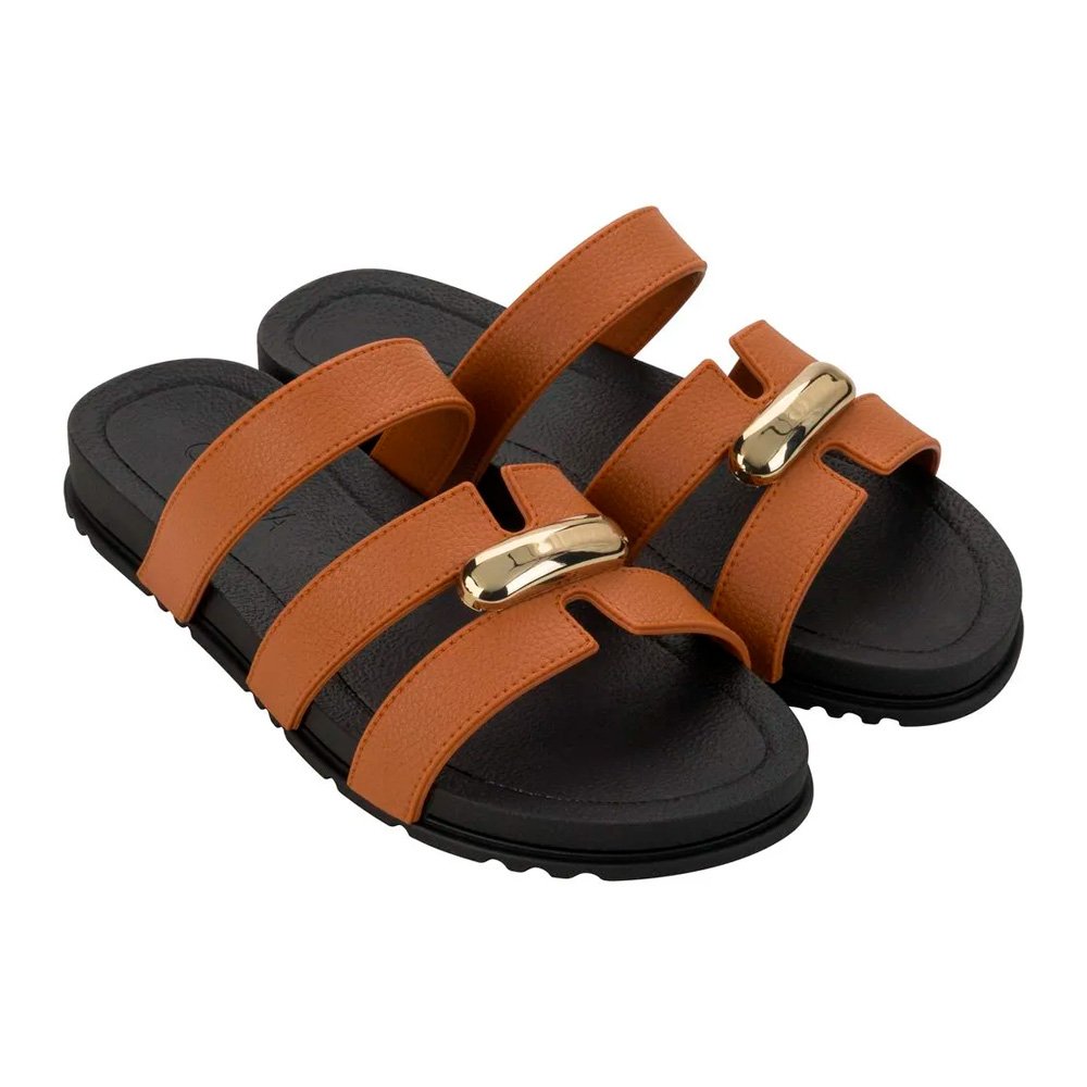 Rasteirinha Grendha Mediterranea 19101 Bi855 Preto Marrom 33-40 Com 12 Pares