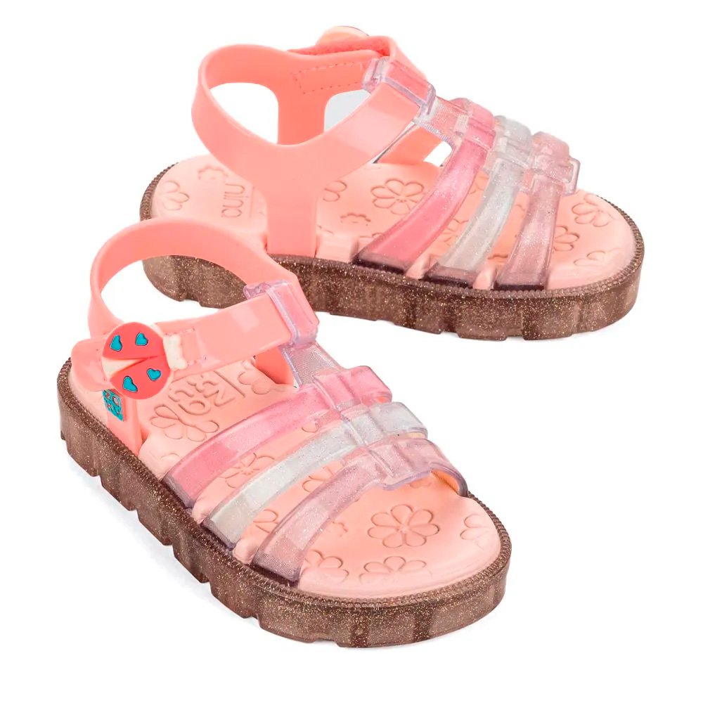 Sandalia Zaxynina Joaninha Baby 19061 Bl715 Rosa Iogurte 19-27 Com 12 Pares