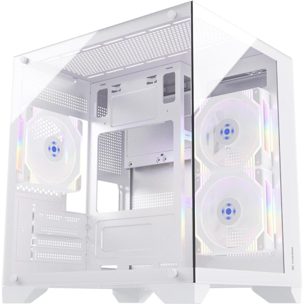 Gabinete Gamer Fortrek Clarity Branco Lateral Vidro Un.Venda: PC/1