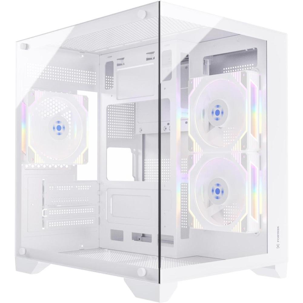 Gabinete Gamer Fortrek Clarity Branco Lateral Vidro Un.Venda: PC/1