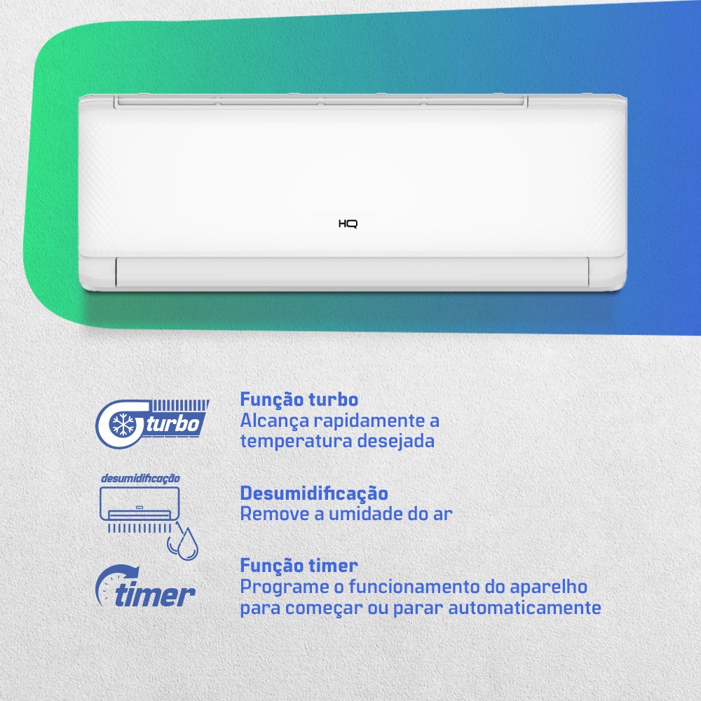 Ar Condicionado Split HQ Hi Wall Inverter 12.000 Btus/h Frio Monofasico Branco CFHQ12PIS2BX - 220V