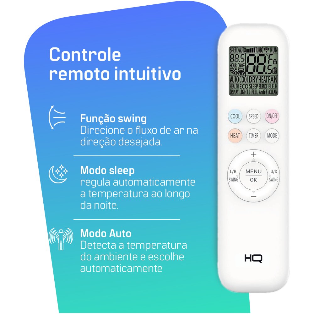 Ar Condicionado Split HQ Hi Wall Inverter 12.000 Btus/h Frio Monofasico Branco CFHQ12PIS2BX - 220V